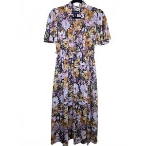 Stella & Julie Floral Midi Dress - Size 6